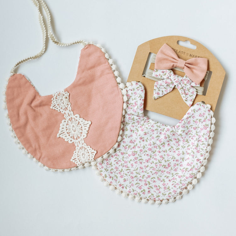 Cloth bib | Girl Bows | Fabric Bow | Boho Bib | Boho Baby