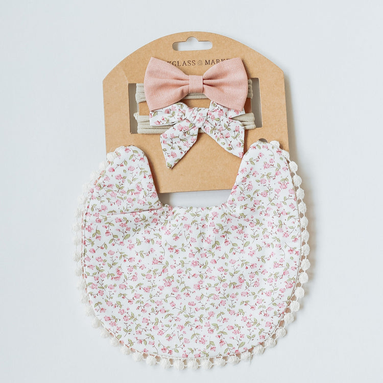 Cloth bib | Girl Bows | Fabric Bow | Boho Bib | Boho Baby