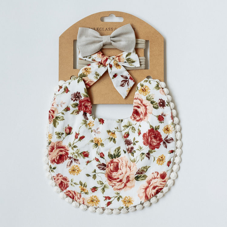 Cloth bib | Girl Bows | Fabric Bow | Boho Bib | Boho Baby