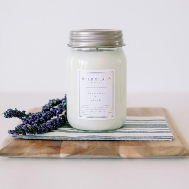 Lavender and Birch Hand Poured Soy Candles by Milkglass