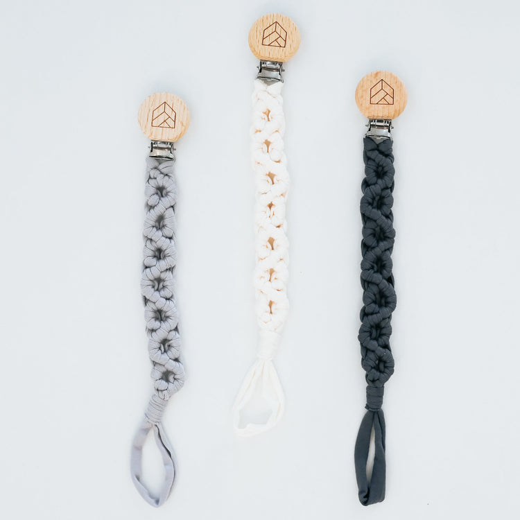 Fabric Paci Clips | Silicone Paci Clips | Rope Paci Clip | Wood Paci Clip | Safe Paci Clip