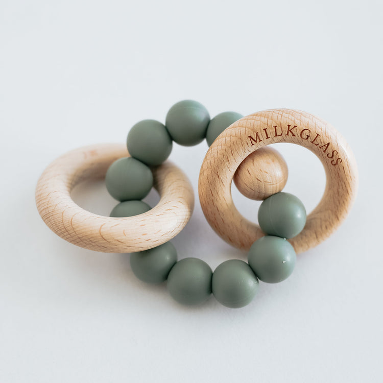 Ring Teether | Wood Baby Teether | Silicone Teether